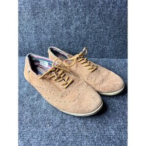Rock & Candy by ZIGI Vida Tan Suede Wingtip Brogue Oxford Lace Up Flats 8.5